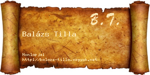 Balázs Tilla névjegykártya