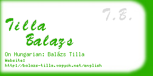 tilla balazs business card